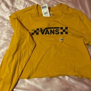 Vans long sleeve mustard cropped shirt. Brand new size XS